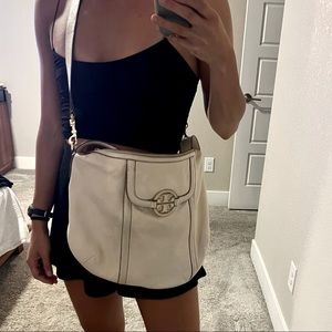 TORY BURCH Slouchy Satchel in Cream